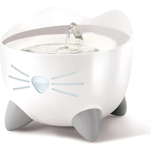 Catit Pixi Abreuvoir Fontaine en Acier Inoxydable pour Chats, 2,5 l, Blanc | Fontaine à eau pour chat avec triple filtre et options de boisson ergonomiques — Catit, noté 4.3/5