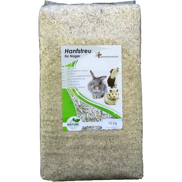 Litière de Chanvre 90 litres - Litière 100% Chanvre - Convient comme Couverture de Sol pour Lapins, cochons d'Inde, Hamster, Degus, Rats et Autres rongeurs — pemmiproducts, noté 4.4/5