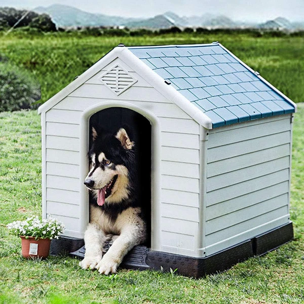COSTWAY Niche pour Chien en Polypropylène Imperméable et Ventilé avec Bouche d’Aération et Plancher Surélever, Niche pour Chien Intérieure ou Extérieure (70X65X71,5 cm) — COSTWAY, noté 4.4/5