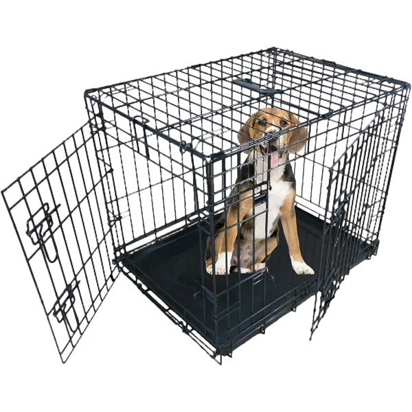 Ellie-Bo Cage pour Chiens et Chiots, Cage Pliable à 2 Portes Avec Plateau Métallique Anti-Mâchonnements, Taille S 61 cm, Noir — Ellie-Bo, noté 4.5/5