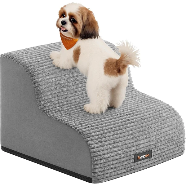 Feandrea Escalier pour Chien, à 2 Marches, Housse Amovible Lavable | Marches pour Chien, Lit, Canapé, Gris Tourterelle, PPS002G01 — Feandrea, noté 4.5/5