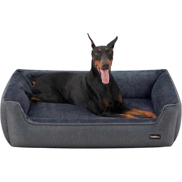 Feandrea Panier pour Chiens, Lit pour Animaux, Canapé, en Tissu Façon Lin, Bords Rehaussés, Antiglisse, Housse Amovible Lavable, Taille XXL pour Grands Chiens, 120 x 90 x 30 cm, Gris Foncé PGW013G01 — Feandrea, noté 4.2/5