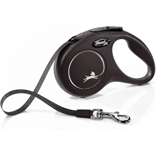flexi® Classic S | Laisse rétractable à sangle de 5 m pour petits chiens jusqu'à 15 kg | Noir | laisse à enrouleur pour chien | Poids : 200 g | Dimensions : 10 x 16,5 cm — flexi® Classic S | Laisse rétractable à sangle de 5 m pour petits chiens jusqu'à 15 kg | Noir | laisse à enrouleur pour chien | Poids : 200 g | Dimensions : 10 x 16,5 cm, noté 4.5/5