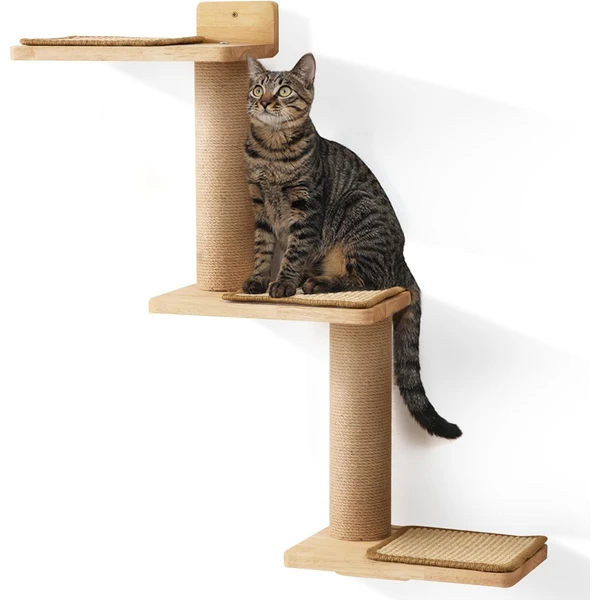 FUKUMARU Étagère Murale d'escalade pour Chat avec Griffoir en Jute pour Chat, Ensemble de Meubles muraux pour Grimper, Jouer, Faire la Sieste, Gratter — FUKUMARU, noté 4.6/5