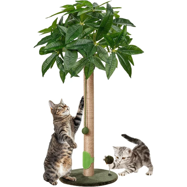 Meowoou 84 cm Griffoir pour Chat, Grattoir Chat d'intérieur Adultes et Chatons, Grand Griffe avec Corde en Sisal, Arbre Mignon avec Balle Suspendue — Meowoou, noté 4.4/5