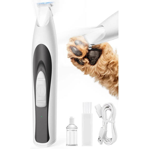 oneisall Tondeuse à pattes pour chien avec lumière LED - Silencieuse - Pattes de chien - Rechargeable - Pour pattes, yeux, oreilles, visage - Blanc (Blanc) — oneisall, noté 4.4/5