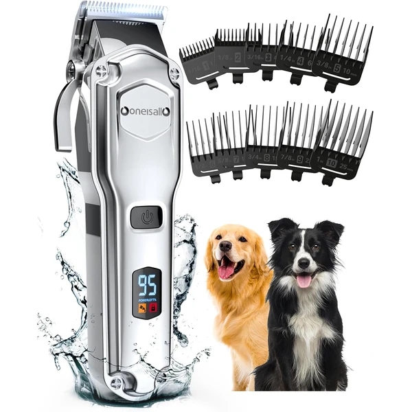 Oneisall Tondeuse à poils pour chiens de haute qualité, tondeuse sans fil entièrement étanche IPX7, adaptée aux poils longs et épais — oneisall, noté 4.5/5