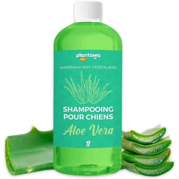 Plantawa Shampooing pour Chien à l'Aloe Vera 1L | Shampooing pour Chien pour Peau Sensible et Dermatite | Action Anti-Irritation sans Allergène, sans Paraben, 100% Vegan avec des Extraits Naturels — PLANTAWA, noté 4.5/5