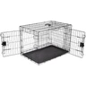 Amazon Basics Cage pour chien Durable,Pliable en fil métallique avec plateau, Double porte, L 91 x l 58 x H 64 cm, Noir — Amazon Basics, noté 4.7/5