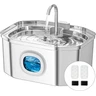Fontaine a Eau Chat INOX, Apauk 3.2L Fontaine à Eau Chat,Fontaine Chats silencieuse,LED fenêtre, sont faciles à Nettoyer, Fontaine a Eau Petit Chien (Lot de 2 éponges et filtres) — APAUK, noté 4.4/5