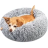 Brevanza Panier pour Chien et Chat en Peluche, Coussin Lavable, Lit Donut Moelleux, Tapis Rond Anti-Dérapant pour Petit et Moyen (Diameter:50cm, Gris) — Brevanza, noté 4.6/5