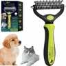 Brosse Démêlante Double Lame, Chien & Chat, Poil Long | Retire sous-poils et nœuds, toilettage professionnel, convient à tous les animaux — CLEM Provence, noté 4.6/5