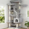 Heybly Arbre À Chat, Tour De Griffer 180 cm, 2 Plateformes, 2 Cabanes De Sommeil, 2 Hamacs, Panneau À Griffer. Grand Meuble pour Chats avec Endroit Dormir, Gris Clair HCT034W — Heybly, noté 4.3/5