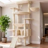 Heybly Arbre à Chat XXL de 202 cm avec Plateformes Surdimensionnées, Cabane, Panier et Poteau en Sisal à Gratter, pour Grands Chats, Aménagement Multi-Niveaux, Beige HCT038M — Heybly, noté 4.5/5
