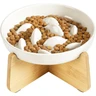 Gamelle Anti Glouton Chat Céramique Surélevée, Rond, Beige — IDOGCHEW, noté 4.6/5