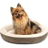 lionto Panier pour Chien Rond en Forme de Beignet, Ø 55 cm, Coussin pour Animaux avec Housse Lavable et Picots antidérapants, lit Douillet en Lin Oxford et Peluche, Marron — lionto, noté 4.4/5