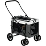 PawHut Poussette Pliable Animaux Chien Chat 2 en 1 81 x 58 x 97,5 cm Gris | Nacelle Amovible, Bandoulières, 4 Roues avec Frein, Tissu 600D Oxford — PawHut, noté 4.7/5