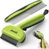 pecute Râteau de Toilettage pour Chien & Chat, Brosse Démêlante | avec Peigne Acier Inoxydable, Retire sous-poils & nœuds, Peigne professionnel pour Chiens et Chats à Poils Longs (Vert) — Pecute, noté 4.5/5