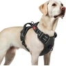 rabbitgoo Harnais Chien avec 3 Boucles, Facile à Mettre et à Enlever, Harnais Anti Traction pour Chien avec Poignée et Attache Devant, Réglable, Réfléchissant, Arnet pour Chiens Grand, Noir, L | Pas de tirage, pas d'étranglement, marche avec 2 clips et poignée, réglable, doux, réfléchissant, noir, taille L — rabbitgoo, noté 4.5/5