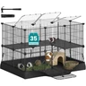 SONGMICS Enclos pour Petits Animaux à 2 Niveaux, Parc Enclos, Tapis Imperméable, Double Porte, pour Lapins, Cochons d'Inde, 35 Panneaux, 93 x 63 x 61,5 cm — SONGMICS, noté 4.2/5