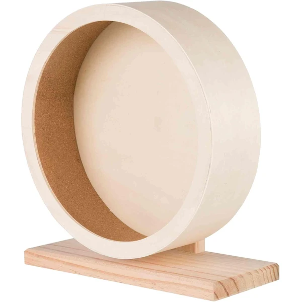 TRIXIE Roue d'exercice à roulement à billes pour hamsters – ø 28 cm | Roue pour hamster avec surface fermée en liège adaptée aux pattes - Silencieuse - En bois non traité — TRIXIE, noté 4.2/5
