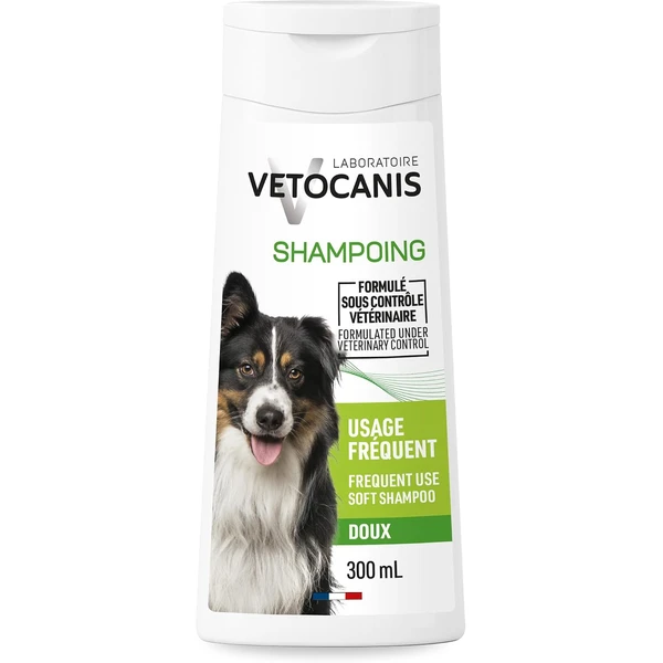 Vetocanis - Shampooing Dermoprotecteur pour Chien Usage Fréquent - Extrait d’Aloe Vera Hydratant - 0 pourcent Silicone 0 pourcent Parabène - Made in France - LAD, 300 ml (Lot de 1) — Vetocanis, noté 4.5/5