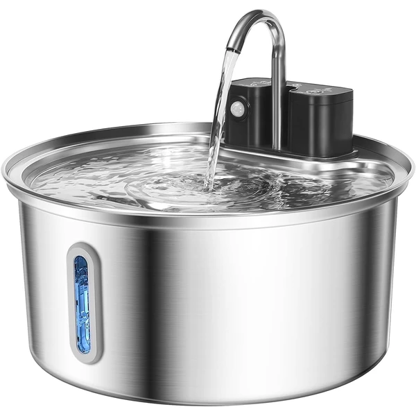 Fontaine pour Chat sans Fil, Fontaine a Eau Chat en Acier Inoxydable avec Detecteur de Mouvement et Batterie 4200mAh - Fontaine à Eau pour Chats avec Filtre et réservoir d'eau de 3.2L — VinDox, noté 4.6/5