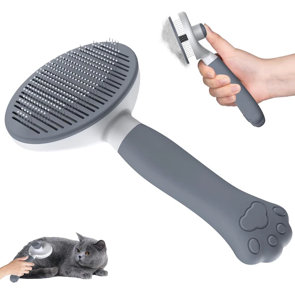 Zivacate Brosse Chat Brosse Chien[Prise ergonomique & nettoyage en un clic & Patented Design] Outil pour chiens/chats/lapins à poil court et long, Chien Accessoires(gris) — Zivacate, noté 4.6/5